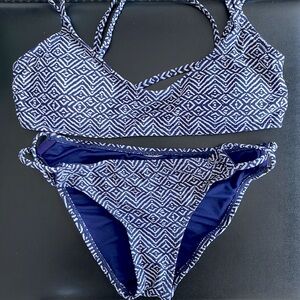 Blue matching bikini set
